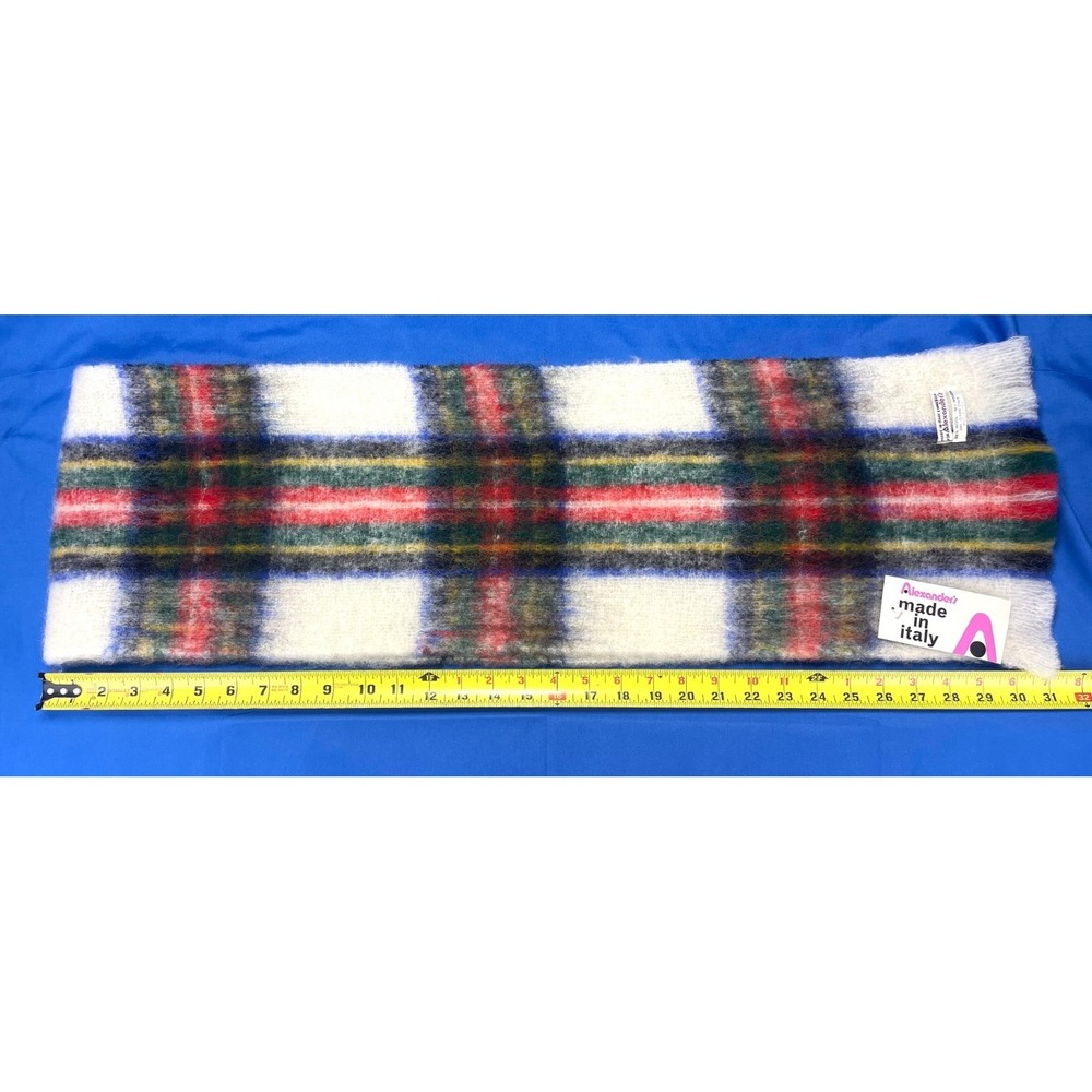 Alexander's Wool Scarf Made in Italy Dry Clean New W/ Tag 62" X 9" - Picture 2 of 6